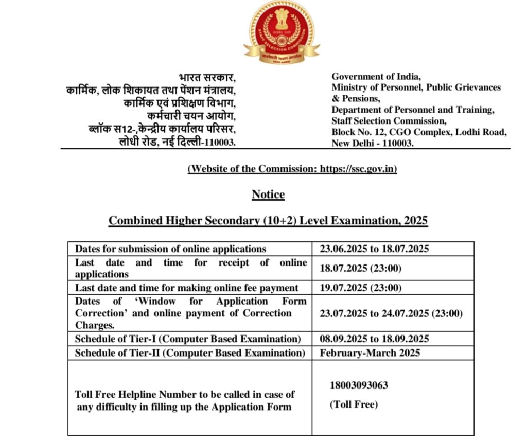 SSC CHSL 2025